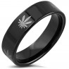 Bague anneau homme en titane et bande fibre de carbone grise et noire