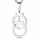 Pendentif homme femme acier inoxydable double menottes symbole amour