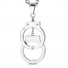 PENDENTIF HOMME ACIER PLAQUE ACIER MILITAIRE EFFET MIROIR ET 1 CHAINE