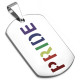 Pendentif femme homme acier plaque fierté égalité gay pride LGBT