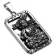 Pendentif homme acier fleur de lotus Bouddha méditation et 1 chaine