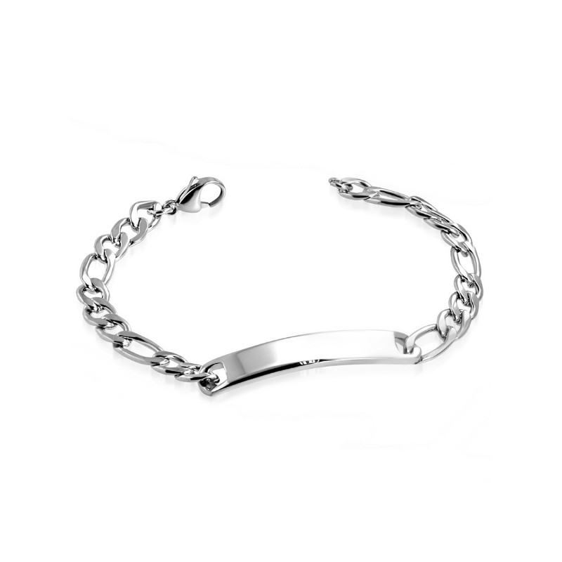 Très Belle Gourmette Bracelet Acier Femme