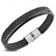 BRACELET GOURMETTE POUR HOMME EN VERITABLE CUIR ET FERMOIR ACIER 316L PROMO NEUF