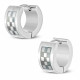 PAIRE BOUCLES D'OREILLES POUR HOMME ADO TIGE FERMOIR ACIER RONDE ZIRCON DIAMS SWAROVSKI BLANC 5mm NEUF