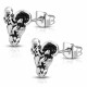 Paire boucles d'oreilles homme acier signe astrologique forme bélier