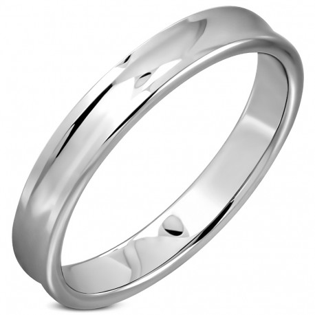 Bague anneau alliance homme carbure de tungstène incurvée 4mm