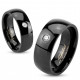 Men's ring women's ring steel color plated all black zircon