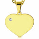 Gold-plated zirconia heart-shaped pendant for women to engrave