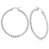 Pair of women's 35mm steel twisted hoop earrings