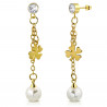 PAIRE BOUCLES D'OREILLES POUR HOMME ADO TIGE FERMOIR ACIER RONDE ZIRCON DIAMS SWAROVSKI BLANC 5mm NEUF