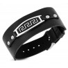 Bracelet large homme de force en cuir lanières croisées biker motard