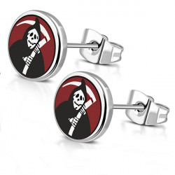 Boucles clous d'oreilles homme acier la faucheuse sons of arnachy reaper