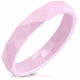Bague anneau femme céramique rose facettes losange 4mm
