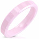 Bague anneau femme céramique rose facettes rectangles 4mm