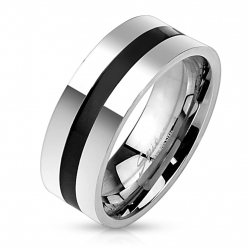 Bague anneau homme femme acier plaqué noire tournante anti stress spin
