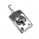 Stainless steel pendant ace of spades poker skull biker and 1 chain