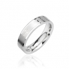 BAGUE SOLITAIRE FEMME ACIER ET PIERRE RONDE ZIRCON MARIAGE FIANÇAILLE