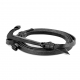 Bracelet homme en cuir muni d'un fermoir en forme d'ancre en acier noir