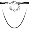 Necklace chain woman man black cord steel clasp for pendant