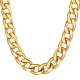 Chaine collier pour homme plaqué or maillons cubains 60cm 6mm