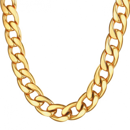 Chaine Homme Or Plaqué Collier Massif Garçon Acier Inoxydable 316L  Gourmette Femme Punk Maille Gros Ras de Cou-66 cm Bijoux Ca[949] - Achat /  Vente chaine de cou seule Chaine Homme Or