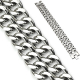 Bracelet gourmette homme acier deux chainettes maille cubaine 22cm