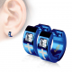 PAIRE BOUCLES D'OREILLES POUR HOMME ADO TIGE FERMOIR ACIER RONDE ZIRCON DIAMS SWAROVSKI BLANC 5mm NEUF