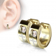 PAIRE BOUCLES D'OREILLES POUR HOMME ADO TIGE FERMOIR ACIER RONDE ZIRCON DIAMS SWAROVSKI BLANC 5mm NEUF