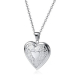 Pendentif femme acier coeur médaillon porte photo saint valentin et chaine fine