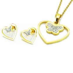 Pendentifs + Chaine Coeur