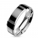 Men's ring stainless steel wide band black plated