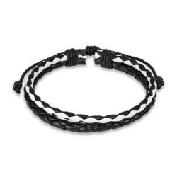 BRACELET GOURMETTE POUR HOMME EN VERITABLE CUIR ET FERMOIR ACIER 316L PROMO NEUF