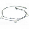 BRACELET CHAINE DE CHEVILLE SEXY FEMME ACIER BRELOQUE CROIX BOULE COEUR