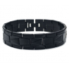 BRACELET GOURMETTE POUR HOMME CERAMIQUE NOIR BLANCHE MAGNETIQUE 18CM