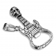 Pendentif homme femme acier plaqué noir guitare électrique et 1 chaine