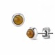 PAIRE BOUCLES D'OREILLES POUR HOMME ADO TIGE FERMOIR ACIER RONDE ZIRCON DIAMS SWAROVSKI BLANC 5mm NEUF