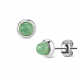 PAIRE BOUCLES D'OREILLES POUR HOMME ADO TIGE FERMOIR ACIER RONDE ZIRCON DIAMS SWAROVSKI BLANC 5mm NEUF