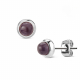 PAIRE BOUCLES D'OREILLES POUR HOMME ADO TIGE FERMOIR ACIER RONDE ZIRCON DIAMS SWAROVSKI BLANC 5mm NEUF