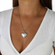 PARURE FEMME CHAINE ET PENDENTIF FORME COEUR ACIER OU PLAQUE OR CUIVRE