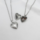 PARURE FEMME CHAINE ET PENDENTIF FORME COEUR ACIER OU PLAQUE OR CUIVRE