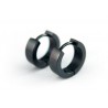 PAIRE BOUCLES D'OREILLES HOMME ADO ACIER PLAQUÉ TOUTE NOIR A CLIPS