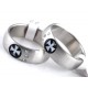 BAGUE ANNEAU HOMME FEMME ADO ACIER CROIX GOTHIQUE STRASS