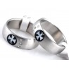 BAGUE ANNEAU HOMME FEMME ADO ACIER CROIX GOTHIQUE STRASS