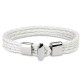 BRACELET POUR HOMME FEMME ADO 4 LIENS EN CUIR TRESSE BLANC ET FERMOIR EN ACIER NEUF ►76