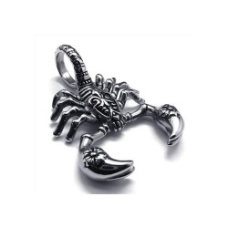 PENDENTIF POUR HOMME ADO EN ACIER 316L SCORPION + 1 CHAINE BOULE NEUF