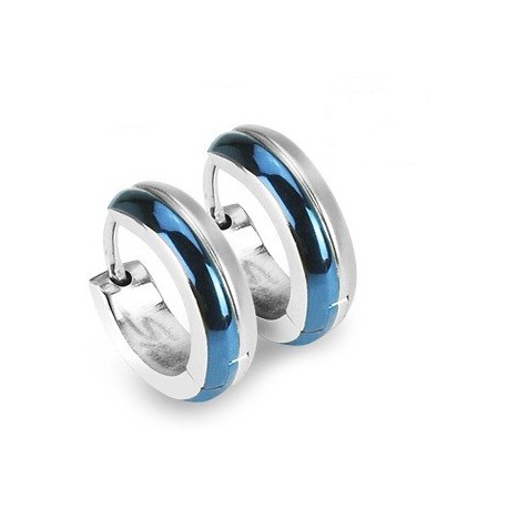 PAIRE BOUCLES D'OREILLES POUR HOMME ADO TIGE FERMOIR ACIER RONDE ZIRCON DIAMS SWAROVSKI BLANC 5mm NEUF