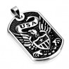 PENDANT MAN STEEL EAGLE BLAZON USA ROCK BIKER AND 1 CHAIN