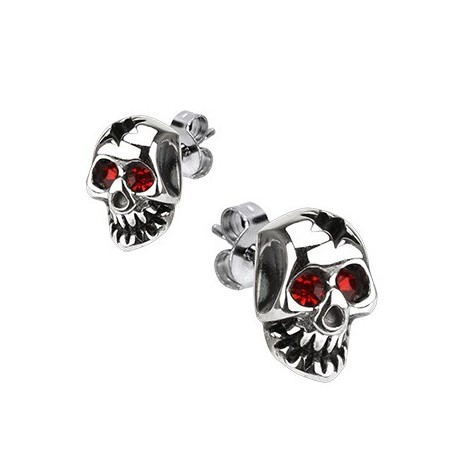 PAIRE BOUCLES D'OREILLES POUR HOMME ADO TIGE FERMOIR ACIER RONDE ZIRCON DIAMS SWAROVSKI BLANC 5mm NEUF