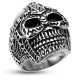 BAGUE HOMME ACIER CRANE TETE DE MORT ARMURE GUERRIER BIKER GOTHIQUE NEUVE 4329