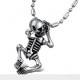 PENDANT WOMAN MAN STEEL SKELETON BEBE CHILD GOTHIC AND 1 CHAIN
